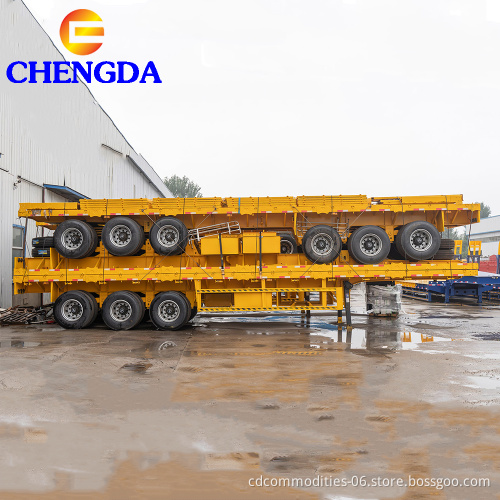 Cheap Price Container 2 Axle Flatbed Semi Trailer for Sale